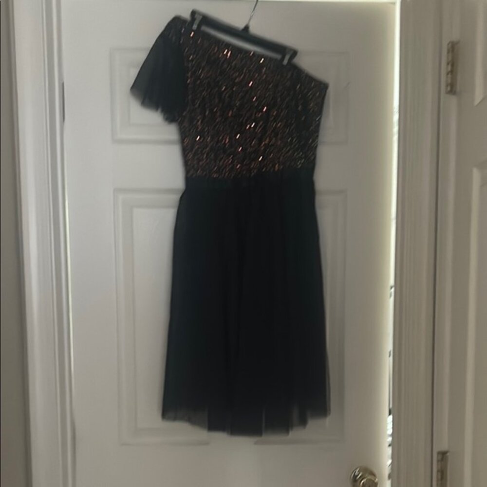 Elegant Black Sequin Kids Dress